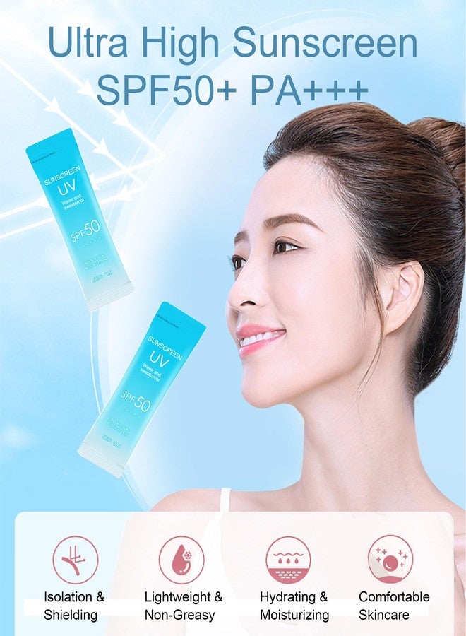 Okerker 40 عبوة صغيرة من واقي الشمس بحمض الهيالورونيك، عامل حماية من الشمس SPF50+ PA+++، حجم مناسب للسفر (4 مل لكل عبوة)، خفيف الوزن وغير دهني ومرطب، واقي شمس مقاوم للماء للوجه والجسم للاستخدام الخارجي، والعطلات، والاستخدام اليومي - Image 5